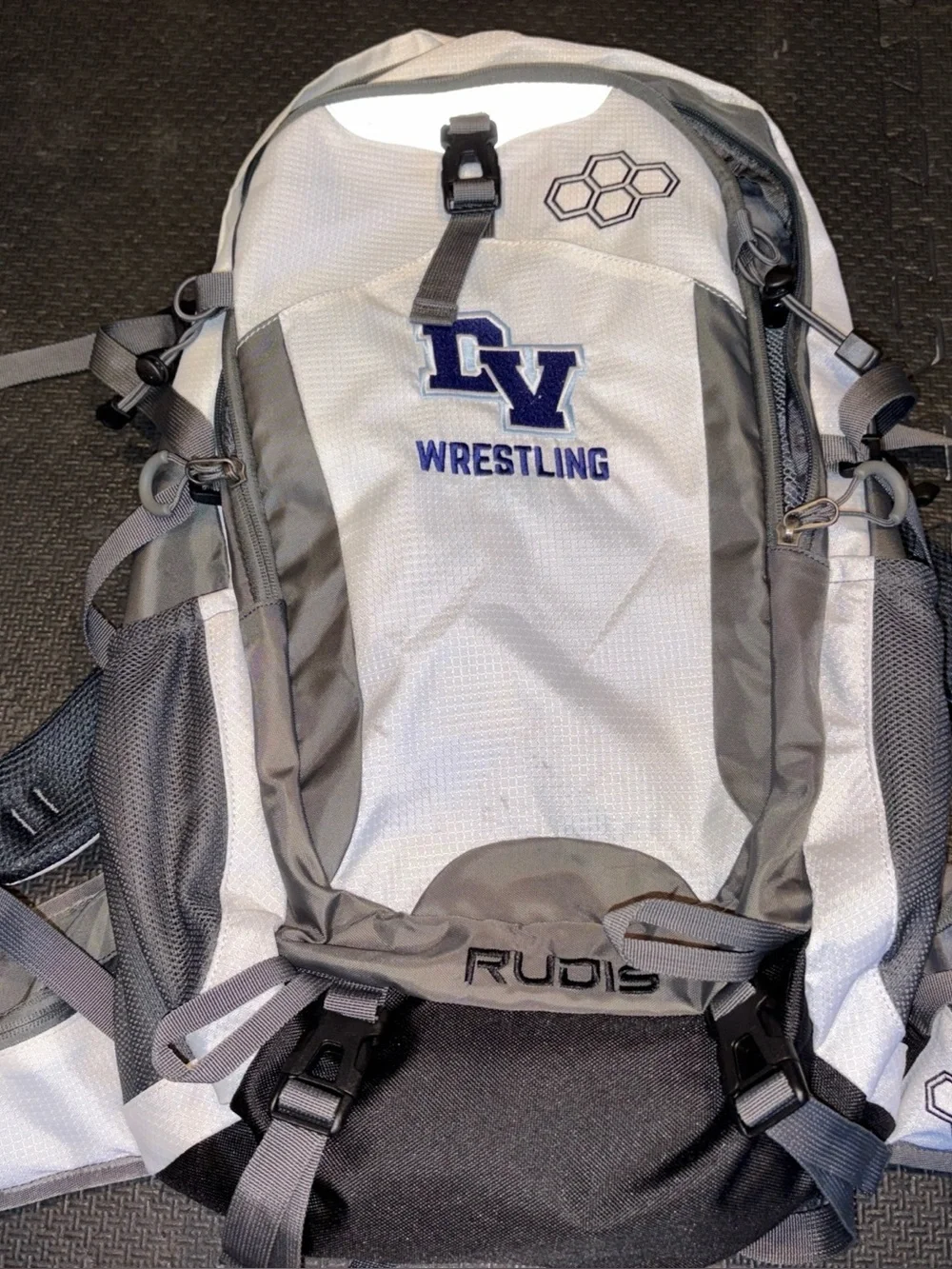 RUDIS Genesis Wrestling Gearpack IV 35L Backpack Bag White Hip Belt Vent Back